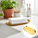 10PCS Stainless Steel Serving Tray Set 7 Inch Gold Decorative Tray Oval Storage ... - Image 5