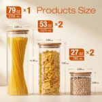 HomArtist Glass Jars with Bamboo Lids [Muti Size Set of 5], Glass Canisters with... - Image 4