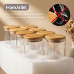 HomArtist Glass Jars with Bamboo Lids [Muti Size Set of 5], Glass Canisters with... - Image 7