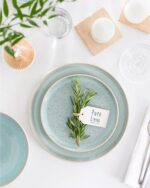 Stoneware dinnerware set 4 persons 16 pcs – Modern style plates and bowls set ce... - Image 3