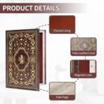Faux Leather Decorative Book Storage Box with Embossed Lion Crest, Vintage Look ... - Image 5