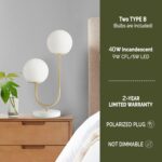 510 DESIGN Table Lamp for Bedroom - Metal Gold Nightstand Lamp, Frosted Glass Gl... - Image 5