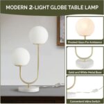 510 DESIGN Table Lamp for Bedroom - Metal Gold Nightstand Lamp, Frosted Glass Gl... - Image 6