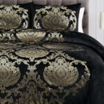 Sunshine Nicole Metallic Print Comforter Set, Distressed Velvet Face with Metall... - Image 3