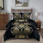 Sunshine Nicole Metallic Print Comforter Set, Distressed Velvet Face with Metall... - Image 7