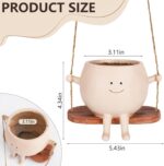 Cute Smiley Face Hanging Planter Pot - Adorable Indoor/Outdoor Flower Plant Hold... - Image 3