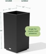 Veradek Block Series Pedestal Planter - Tall Planter for Indoor or Outdoor Front... - Image 3