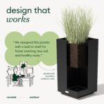 Veradek Block Series Pedestal Planter - Tall Planter for Indoor or Outdoor Front... - Image 4