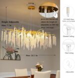 Tree Branches Chandeliers L39.5 Inch Gold Luxury Rectangular Crystal Raindrop Pe... - Image 4