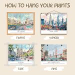 Dazoratix Travel City Wall Art - 9 Pcs Vintage Cityscape Prints Decor Poster Fam... - Image 4