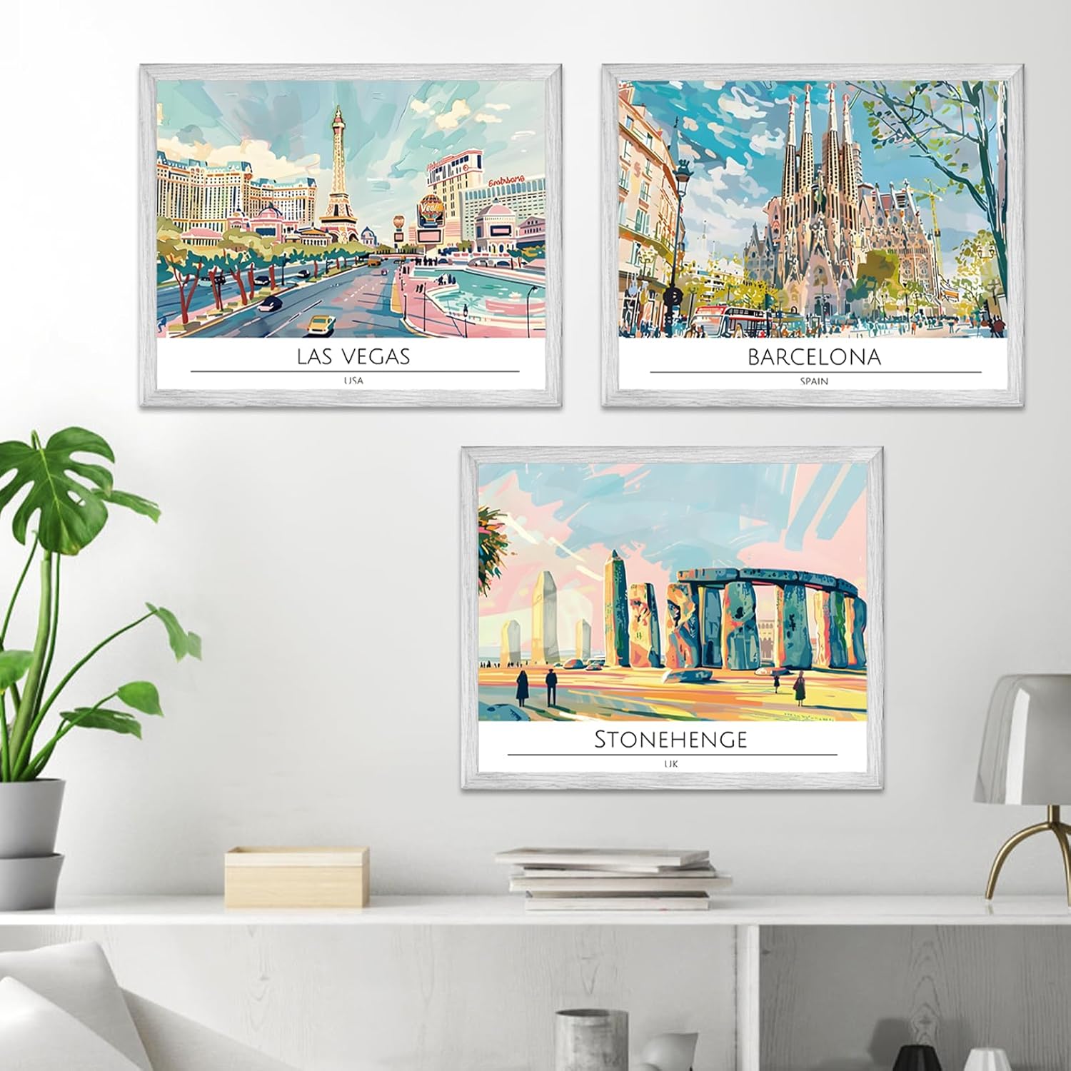 Dazoratix Travel City Wall Art - 9 Pcs Vintage Cityscape Prints Decor Poster Fam... - Image 7