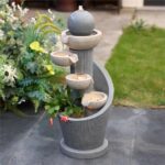 LuxenHome Outdoor Water Fountain, 29 Inch Resin Cascading Water Fountains Indoor... - Image 3