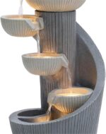 LuxenHome Outdoor Water Fountain, 29 Inch Resin Cascading Water Fountains Indoor... - Image 6