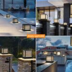 Outdoor Post Cap Lights, 15.7" × 13.4" Modern Luxury Post Lantern, Matte Black, ... - Image 6