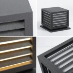 Outdoor Post Cap Lights, 15.7" × 13.4" Modern Luxury Post Lantern, Matte Black, ... - Image 7