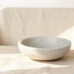 White Travertine Bowl, 7.8" Natural Stone Centerpiece for Minimalist Home Decor,... - Image 3