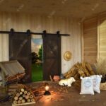 iLAND 1/12 Scale Accessories of Dollhouse Door Miniature Wooden Barn Doors w/Sli... - Image 3