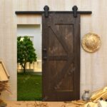 iLAND 1/12 Scale Accessories of Dollhouse Door Miniature Wooden Barn Doors w/Sli... - Image 5