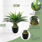 Artificial Agave Plant 2ft - 24" Large Fake Aloe Vera Plants Indoor with Fake Gr... - Image 5