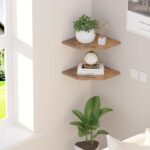 JJL Corner Wall Shelf, 10.4 Inch Wooden Corner Shelves, Set of 2 Floating Shelf ... - Image 3