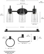 Globe Electric 63000205 5-Piece All-in-One Bathroom Accessory Set with 19" 3-Lig... - Image 4