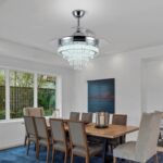 LEONTYNE 42" Modern Crystal Chandelier Ceiling Fan with Light & Remote,Dimmable ... - Image 6