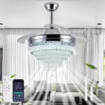 LEONTYNE 42" Modern Crystal Chandelier Ceiling Fan with Light & Remote,Dimmable ... - Image 8