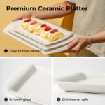 LIFVER Extra Large Serving Platters, 16"/14"/12" Ceramic Rectangle Serving Trays... - Image 5
