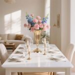 11.6 inches Metal Wedding Flower Trumpet Stripe Vases Table Centerpieces for Art... - Image 5