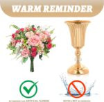 11.6 inches Metal Wedding Flower Trumpet Stripe Vases Table Centerpieces for Art... - Image 6