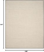 SAFAVIEH Area Rug 9x12 - Natural Fiber Collection - Large - Marble & Khaki, Sisa... - Image 3