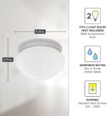 DESIGNERS FOUNTAIN 2-Lights Flush Mount Ceiling Light, 9 Inch Lighting Fixture f... - Image 5