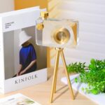 Crystal Camera Model Statues- Small Golden with Bracket 3.94x5.12inch 2.2LB,Came... - Image 6