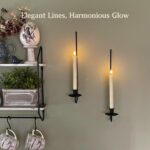Wall Candle Holder Set of 2, Stylish Black Metal Wall Mount Candle Sconces, Mode... - Image 4