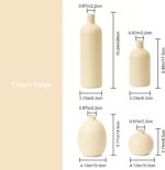 Beige Ceramic Vase Set of 4, Modern Neutral Colors Home Decor, Rustic Farmhouse ... - Image 4