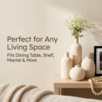 Beige Ceramic Vase Set of 4, Modern Neutral Colors Home Decor, Rustic Farmhouse ... - Image 7