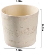Ekirlin 7 Inch Natural Travertine Textures Plant Pot, Resin Outdoor Planter with... - Image 5