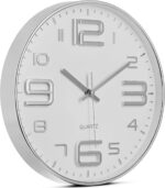 Bernhard Products Silver Wall Clock 12 Inch Silent Non-Ticking Quality Quartz Ba... - Image 3