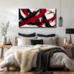 Abstract Canvas Wall Art for Bedroom Black and Red Wall Decor for Living Room Mo... - Image 4