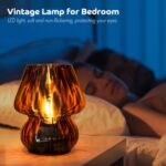 ULAROOM Battery Operated Mushroom Lamp - Vintage Small Table Lamp with Timer, Co... - Image 4