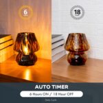 ULAROOM Battery Operated Mushroom Lamp - Vintage Small Table Lamp with Timer, Co... - Image 5
