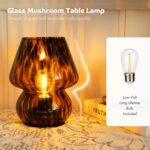 ULAROOM Battery Operated Mushroom Lamp - Vintage Small Table Lamp with Timer, Co... - Image 6