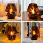 ULAROOM Battery Operated Mushroom Lamp - Vintage Small Table Lamp with Timer, Co... - Image 8