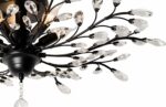 SEOL-Light Vintage Large Crystal Branches Chandeliers Black Close to Ceiling Lig... - Image 4