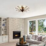 SEOL-Light Vintage Large Crystal Branches Chandeliers Black Close to Ceiling Lig... - Image 5