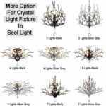 SEOL-Light Vintage Large Crystal Branches Chandeliers Black Close to Ceiling Lig... - Image 6