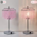 Luvkczc Crystal Touch Table Lamp, Bedside Lamp with USB C+A Ports, Pink Lamp, Di... - Image 6