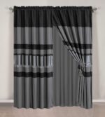 GrandLinen - 7-Piece King Size Chenille/Woven Jacquard Bedding Grey/Gray Silver ... - Image 3