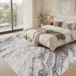 Area Rugs for Living Room: 5X7 Abstract Washable Rug Modern Neutral Large Soft S... - Image 3