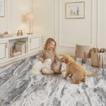 Area Rugs for Living Room: 5X7 Abstract Washable Rug Modern Neutral Large Soft S... - Image 5